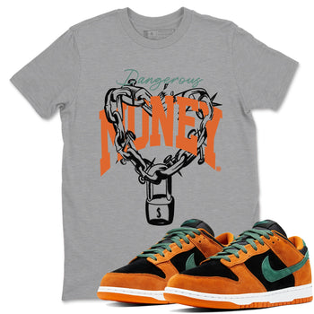 Dunk Low Ceramic shirts to match jordans Dangerous Money sneaker match tees Dunk Ceramic match shoes to clothes SNRT Sneaker Tees unisex cotton Heather Grey 1 shirts
