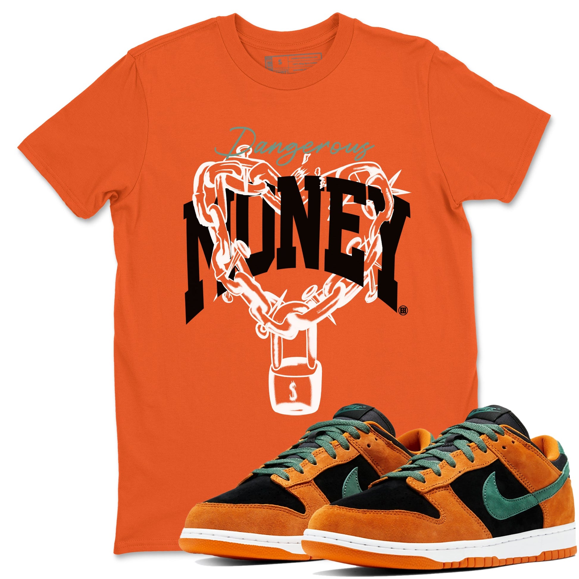 Dunk Low Ceramic shirts to match jordans Dangerous Money sneaker match tees Dunk Ceramic match shoes to clothes SNRT Sneaker Tees unisex cotton Orange 1 shirts