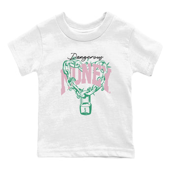 Dunk Low Medium Soft Pink Malachite shirt to match jordans Dangerous Money sneaker tees Dunks Medium Soft Pink Malachite Streetwear Brand SNRT Sneaker Release Tees baby toddler White 2 cotton Shirt