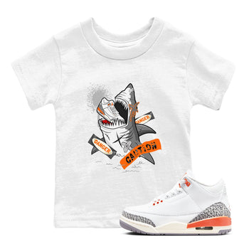 3s Georgia Peach shirt to match jordans Dangerous Shark sneaker tees Air Jordan 3 Georgia Peach SNRT sneaker release tees baby toddler White 1 cotton Shirt