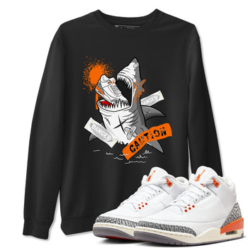 3s Georgia Peach shirt to match jordans Dangerous Shark sneaker tees Air Jordan 3 Georgia Peach SNRT Sneaker Release Tees unisex cotton Black 1 crew neck shirt