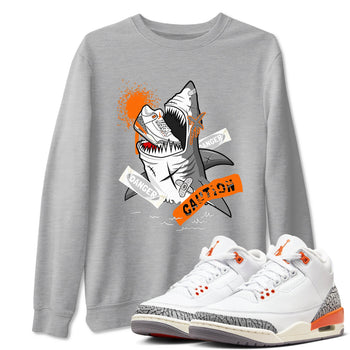 3s Georgia Peach shirt to match jordans Dangerous Shark sneaker tees Air Jordan 3 Georgia Peach SNRT Sneaker Release Tees unisex cotton Heather Grey 1 crew neck shirt