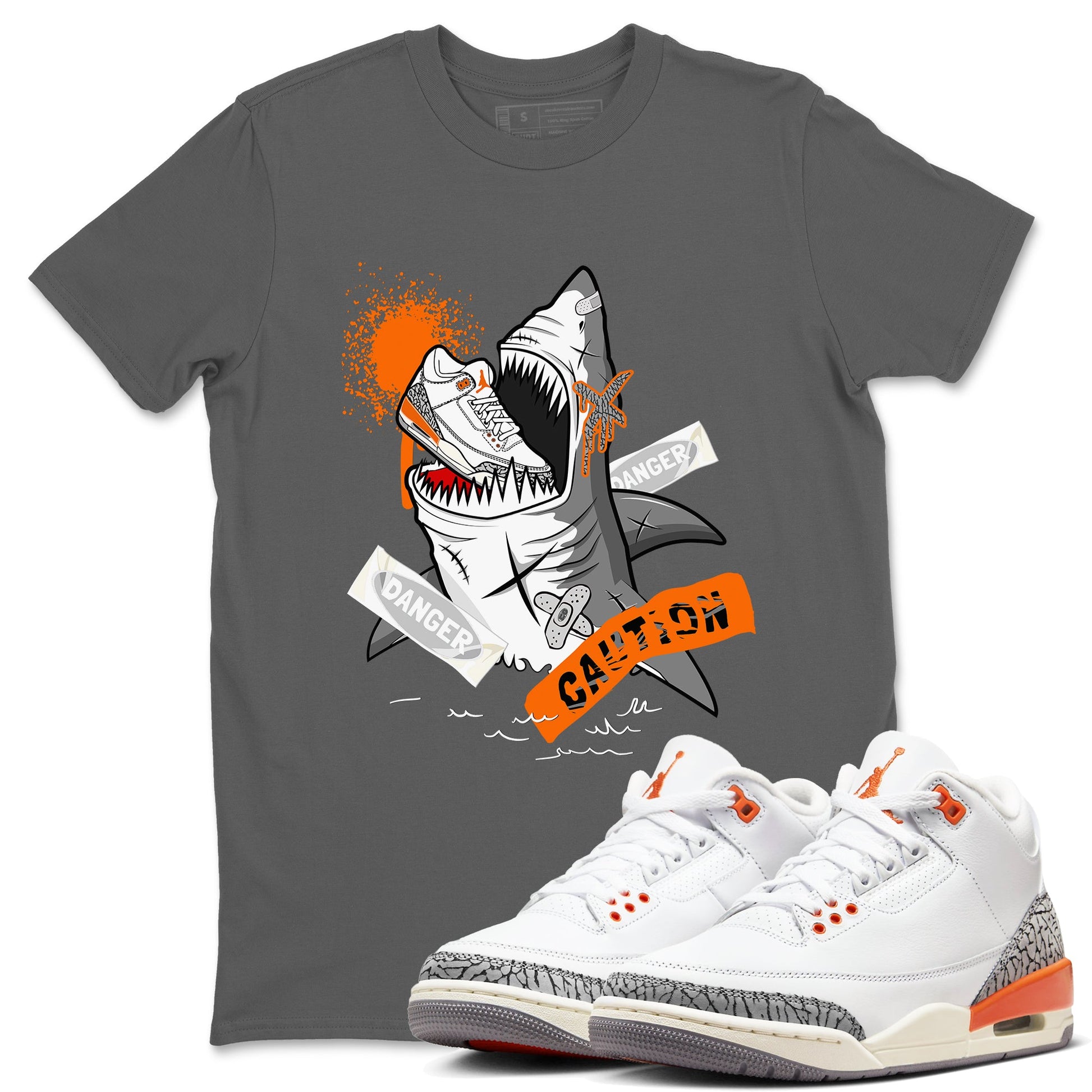 3s Georgia Peach shirt to match jordans Dangerous Shark sneaker tees Air Jordan 3 Georgia Peach SNRT Sneaker Release Tees unisex cotton Cool Grey 1 crew neck shirt