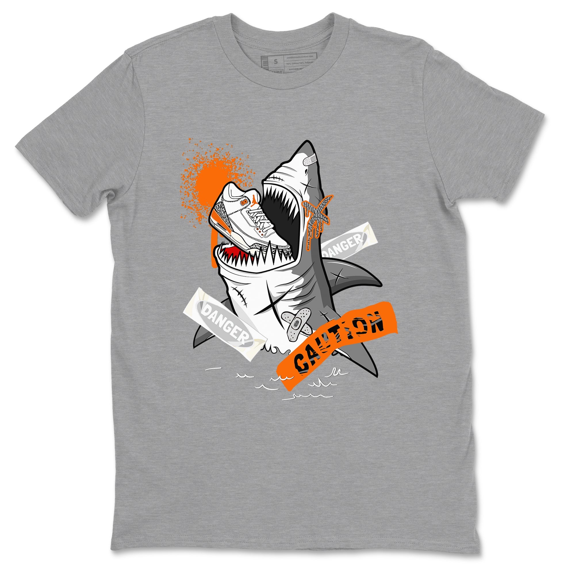 3s Georgia Peach shirt to match jordans Dangerous Shark sneaker tees Air Jordan 3 Georgia Peach SNRT Sneaker Release Tees unisex cotton Heather Grey 2 crew neck shirt