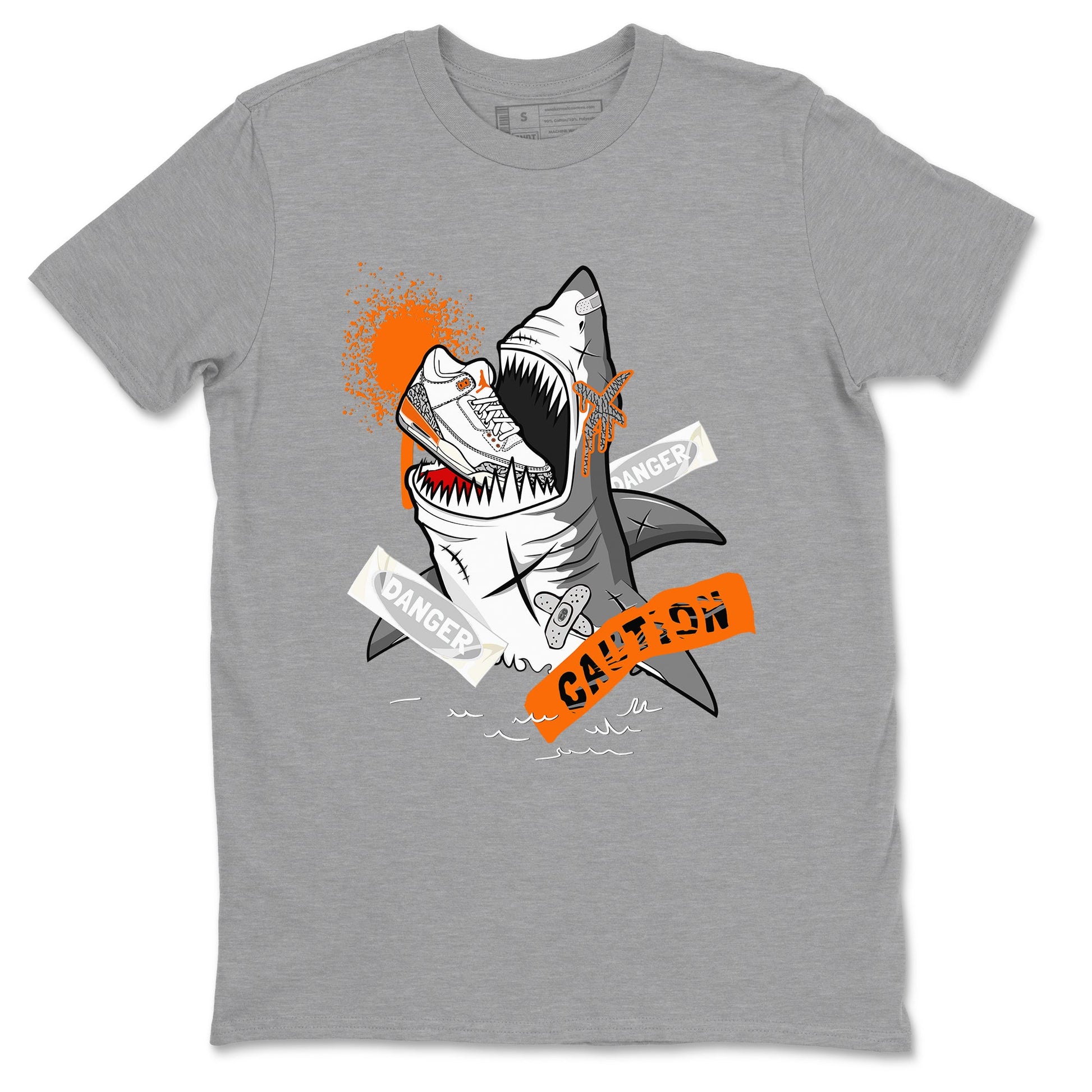 3s Georgia Peach shirt to match jordans Dangerous Shark sneaker tees Air Jordan 3 Georgia Peach SNRT Sneaker Release Tees unisex cotton Heather Grey 2 crew neck shirt