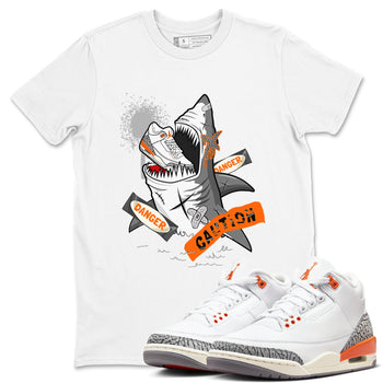 3s Georgia Peach shirt to match jordans Dangerous Shark sneaker tees Air Jordan 3 Georgia Peach SNRT Sneaker Release Tees unisex cotton White 1 crew neck shirt