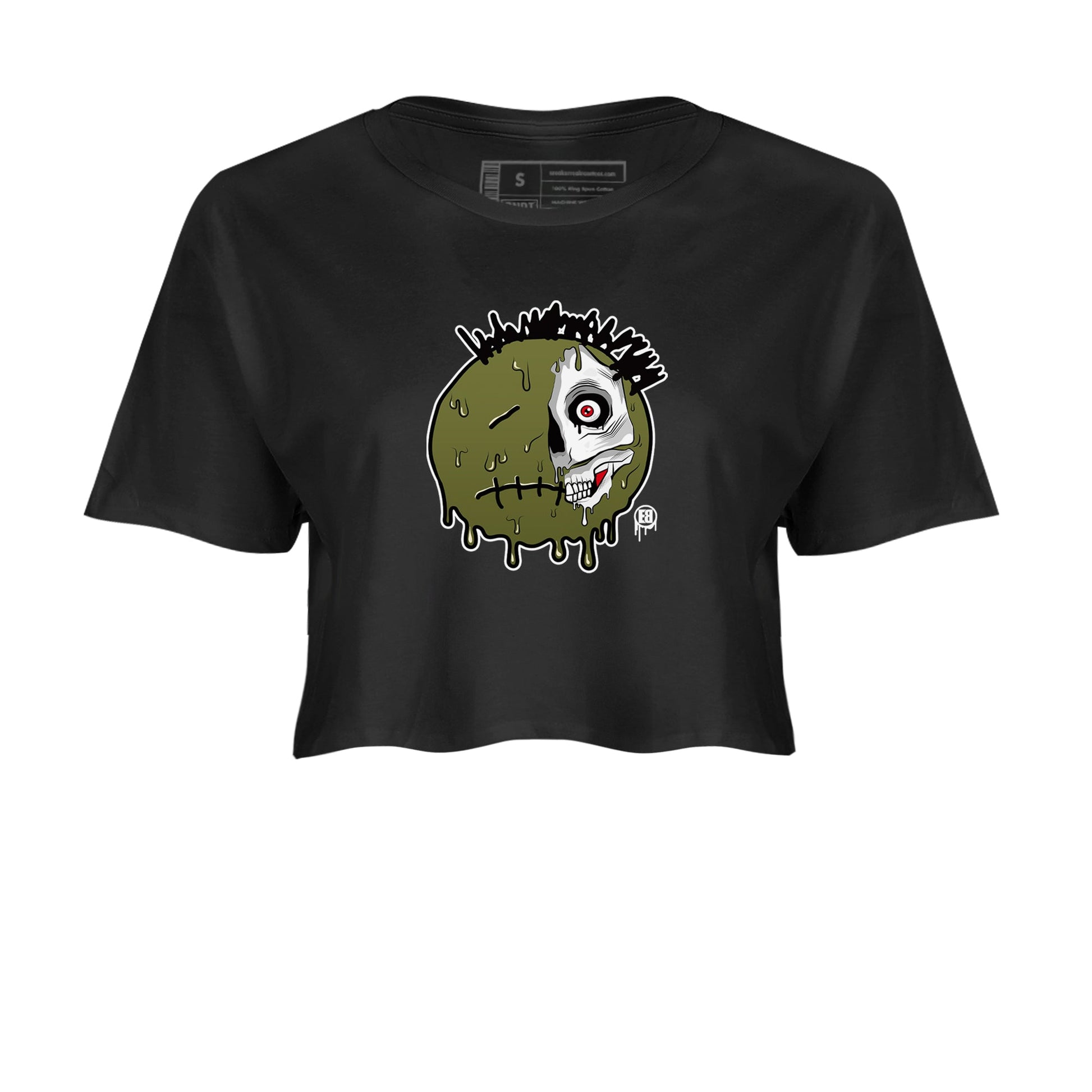 1s Travis Scott Medium Olive shirts to match jordans Dead Inside sneaker match tees Air Jordan 1 Travis Scott Medium Olive SNRT Sneaker Tees streetwear brand Black 2 crop tee