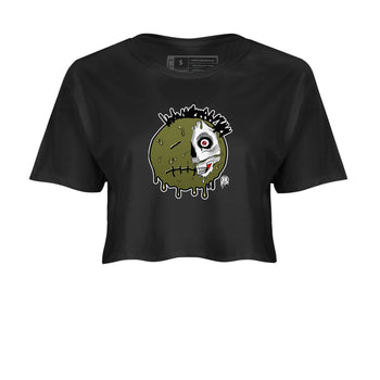 1s Travis Scott Medium Olive shirts to match jordans Dead Inside sneaker match tees Air Jordan 1 Travis Scott Medium Olive SNRT Sneaker Tees streetwear brand Black 2 crop tee