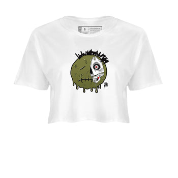 1s Travis Scott Medium Olive shirts to match jordans Dead Inside sneaker match tees Air Jordan 1 Travis Scott Medium Olive SNRT Sneaker Tees streetwear brand White 2 crop tee