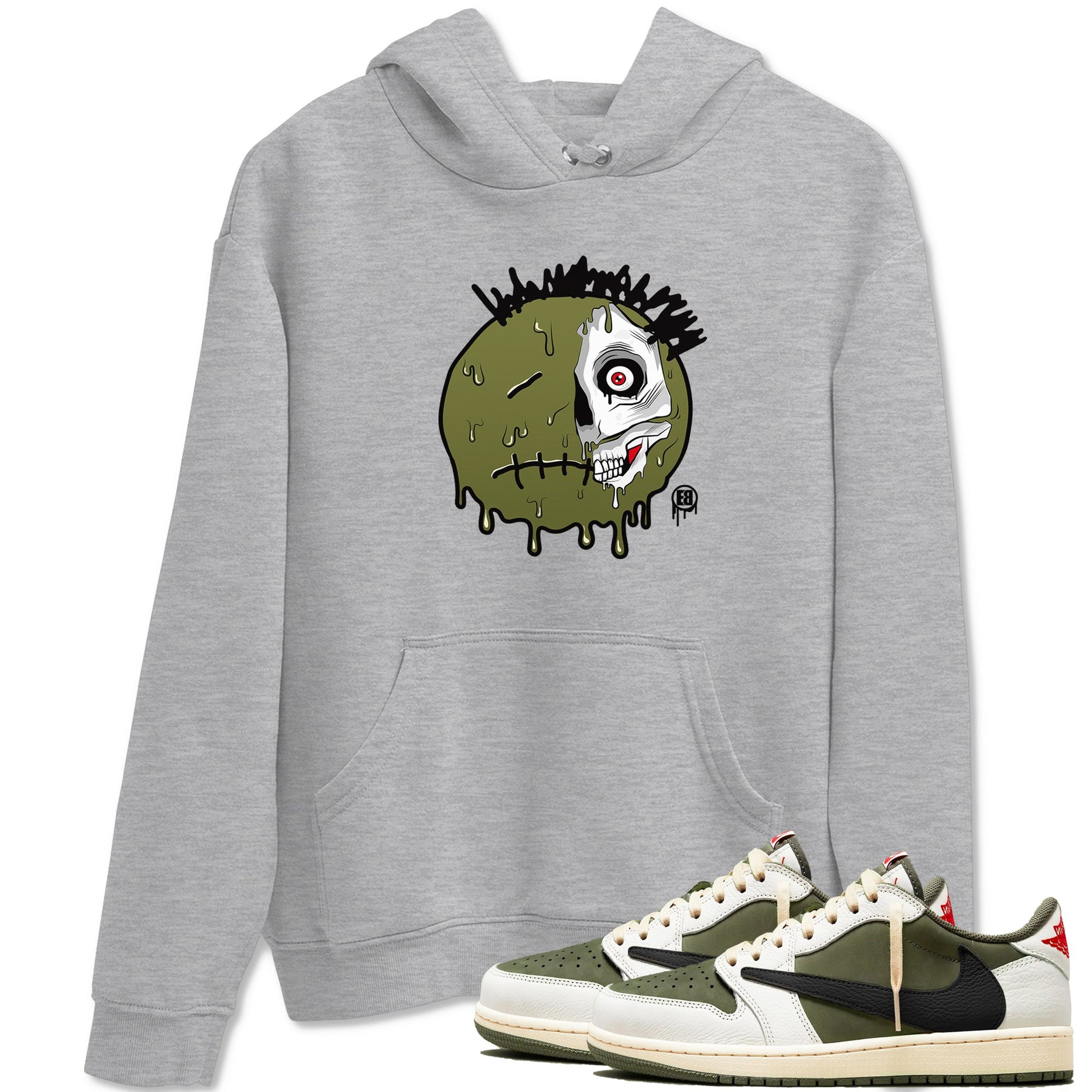 1s Travis Scott Medium Olive shirts to match jordans Dead Inside sneaker match tees Air Jordan 1 Travis Scott Medium Olive SNRT Sneaker Tees streetwear brand Heather Grey 1 unisex cotton tee