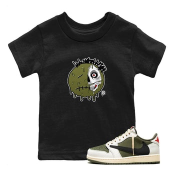 1s Travis Scott Medium Olive shirts to match jordans Dead Inside sneaker match tees Air Jordan 1 Travis Scott Medium Olive SNRT Sneaker Tees streetwear brand Baby and Youth Black 1 cotton tee