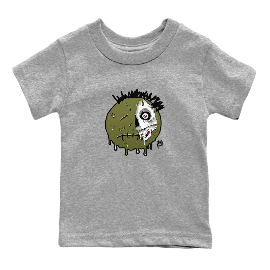 1s Travis Scott Medium Olive shirts to match jordans Dead Inside sneaker match tees Air Jordan 1 Travis Scott Medium Olive SNRT Sneaker Tees streetwear brand Baby and Youth Heather Grey 2 cotton tee
