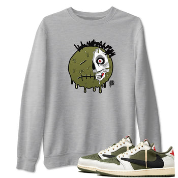 1s Travis Scott Medium Olive shirts to match jordans Dead Inside sneaker match tees Air Jordan 1 Travis Scott Medium Olive SNRT Sneaker Tees streetwear brand Heather Grey 1 unisex cotton tee