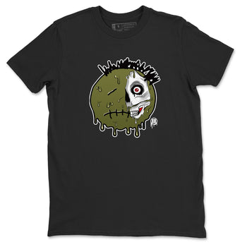 1s Travis Scott Medium Olive shirts to match jordans Dead Inside sneaker match tees Air Jordan 1 Travis Scott Medium Olive SNRT Sneaker Tees streetwear brand Black 2 unisex cotton tee