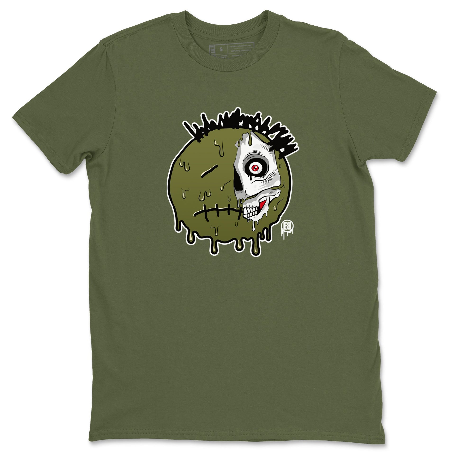 1s Travis Scott Medium Olive shirts to match jordans Dead Inside sneaker match tees Air Jordan 1 Travis Scott Medium Olive SNRT Sneaker Tees streetwear brand Military Green 2 unisex cotton tee