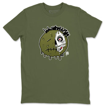 1s Travis Scott Medium Olive shirts to match jordans Dead Inside sneaker match tees Air Jordan 1 Travis Scott Medium Olive SNRT Sneaker Tees streetwear brand Military Green 2 unisex cotton tee