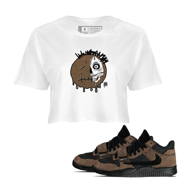 Jordan Jumpman Jack Travis Scott Dark Mocha shirts to match jordans Dead Inside sneaker match tees Jordan Jumpman Jack Travis Scott Dark Mocha SNRT Sneaker Tees streetwear brand White 1 crop tee