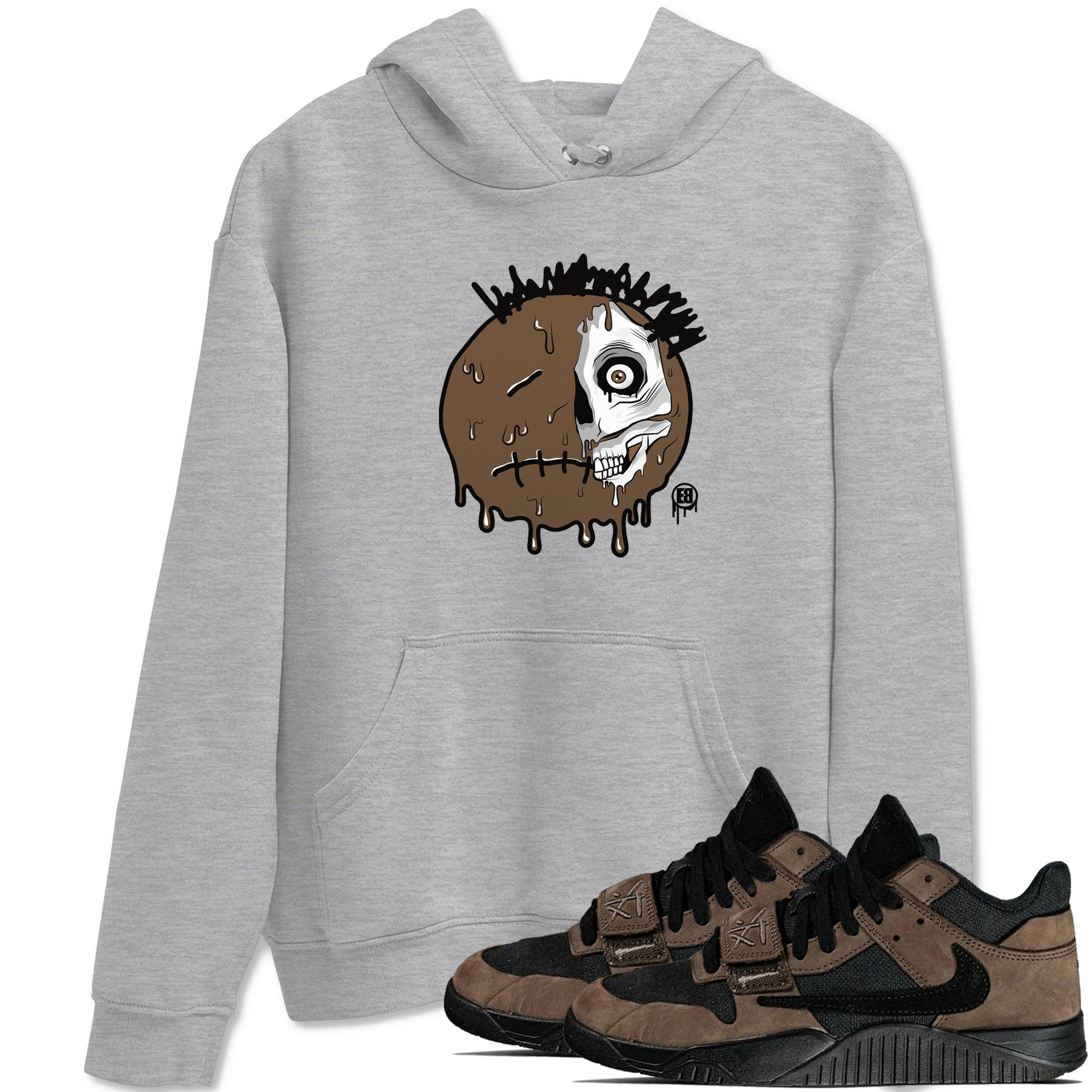 Jordan Jumpman Jack Travis Scott Dark Mocha shirts to match jordans Dead Inside sneaker match tees Jordan Jumpman Jack Travis Scott Dark Mocha SNRT Sneaker Tees streetwear brand Heather Grey 1 unisex cotton tee