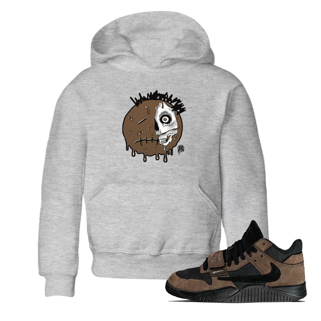 Jordan Jumpman Jack Travis Scott Dark Mocha shirts to match jordans Dead Inside sneaker match tees Jordan Jumpman Jack Travis Scott Dark Mocha SNRT Sneaker Tees streetwear brand Baby and Youth Heather Grey 1 cotton tee