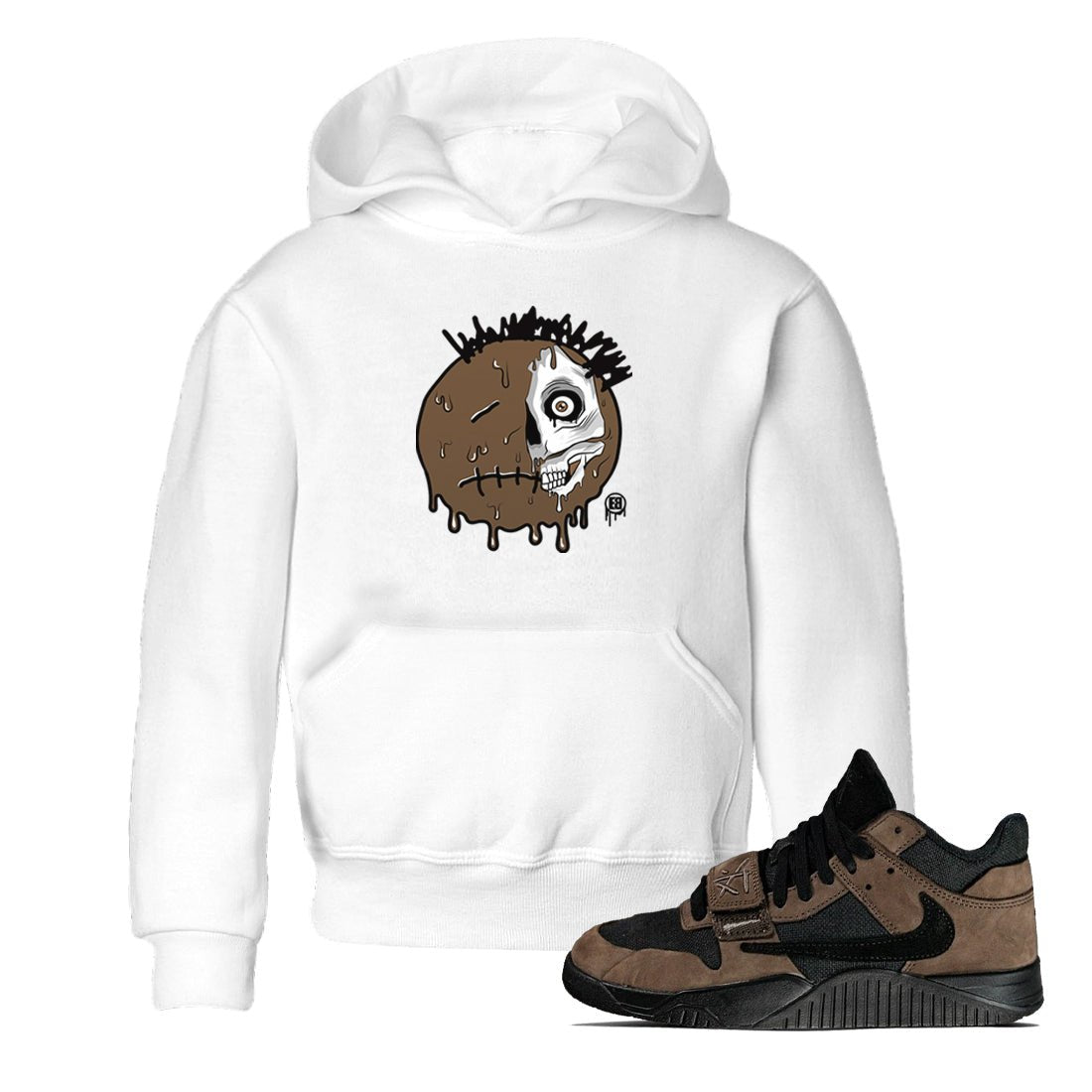 Jordan Jumpman Jack Travis Scott Dark Mocha shirts to match jordans Dead Inside sneaker match tees Jordan Jumpman Jack Travis Scott Dark Mocha SNRT Sneaker Tees streetwear brand Baby and Youth White 1 cotton tee