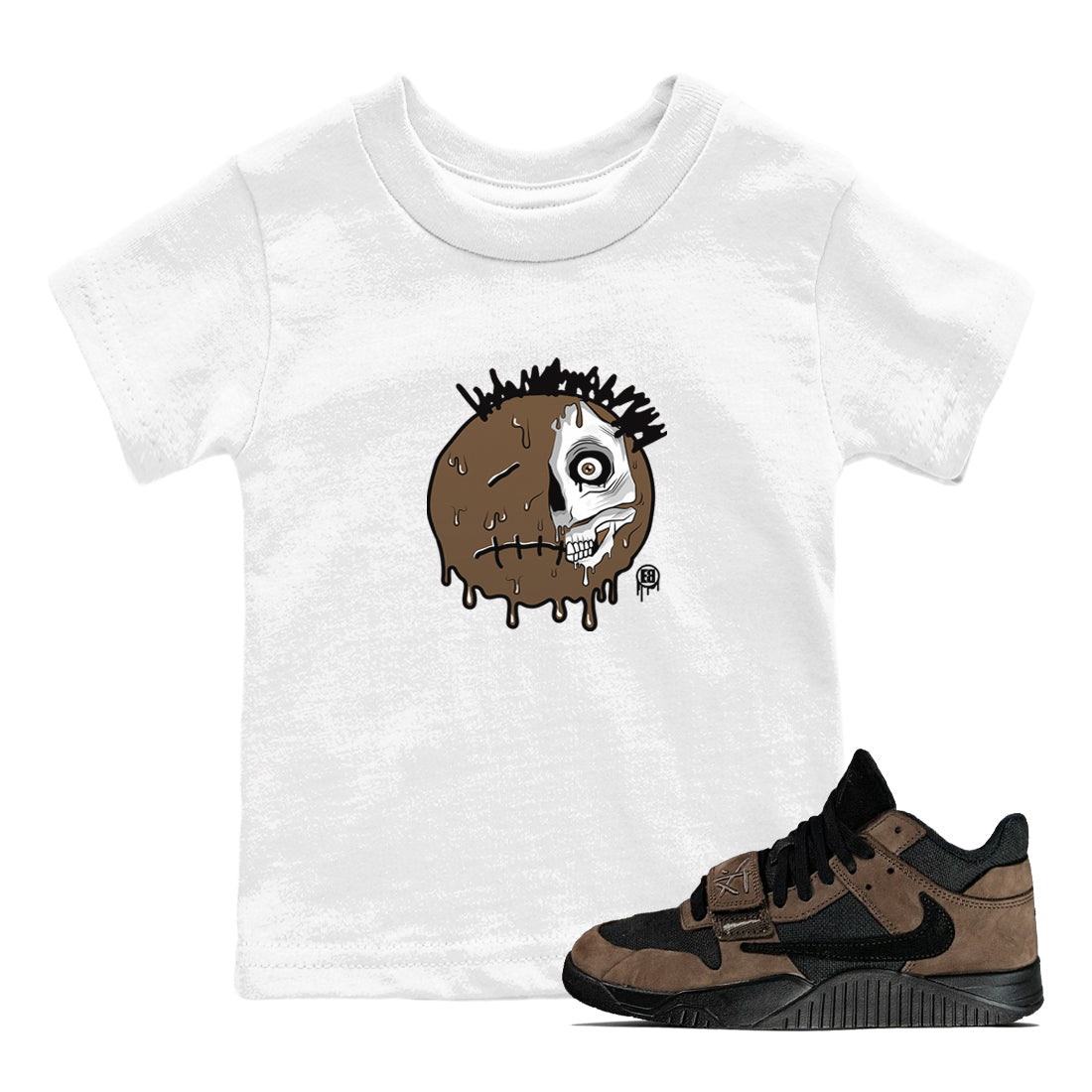 Jordan Jumpman Jack Travis Scott Dark Mocha shirts to match jordans Dead Inside sneaker match tees Jordan Jumpman Jack Travis Scott Dark Mocha SNRT Sneaker Tees streetwear brand Baby and Youth White 1 cotton tee