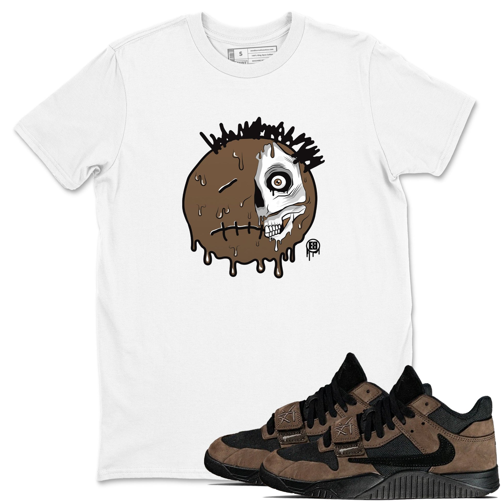 Jordan Jumpman Jack Travis Scott Dark Mocha shirts to match jordans Dead Inside sneaker match tees Jordan Jumpman Jack Travis Scott Dark Mocha SNRT Sneaker Tees streetwear brand White 1 unisex cotton tee