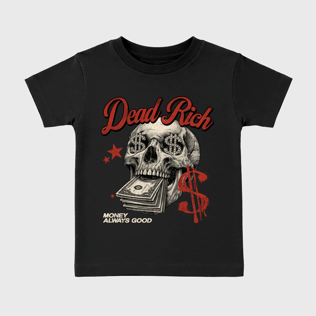 Perfect Sneakerhead Fashion Outfits – Sneaker Tees To Match Air Jordan 4 Brick After Brick Shoes – Dead Rich Kids Graphic T-Shirt Black 2