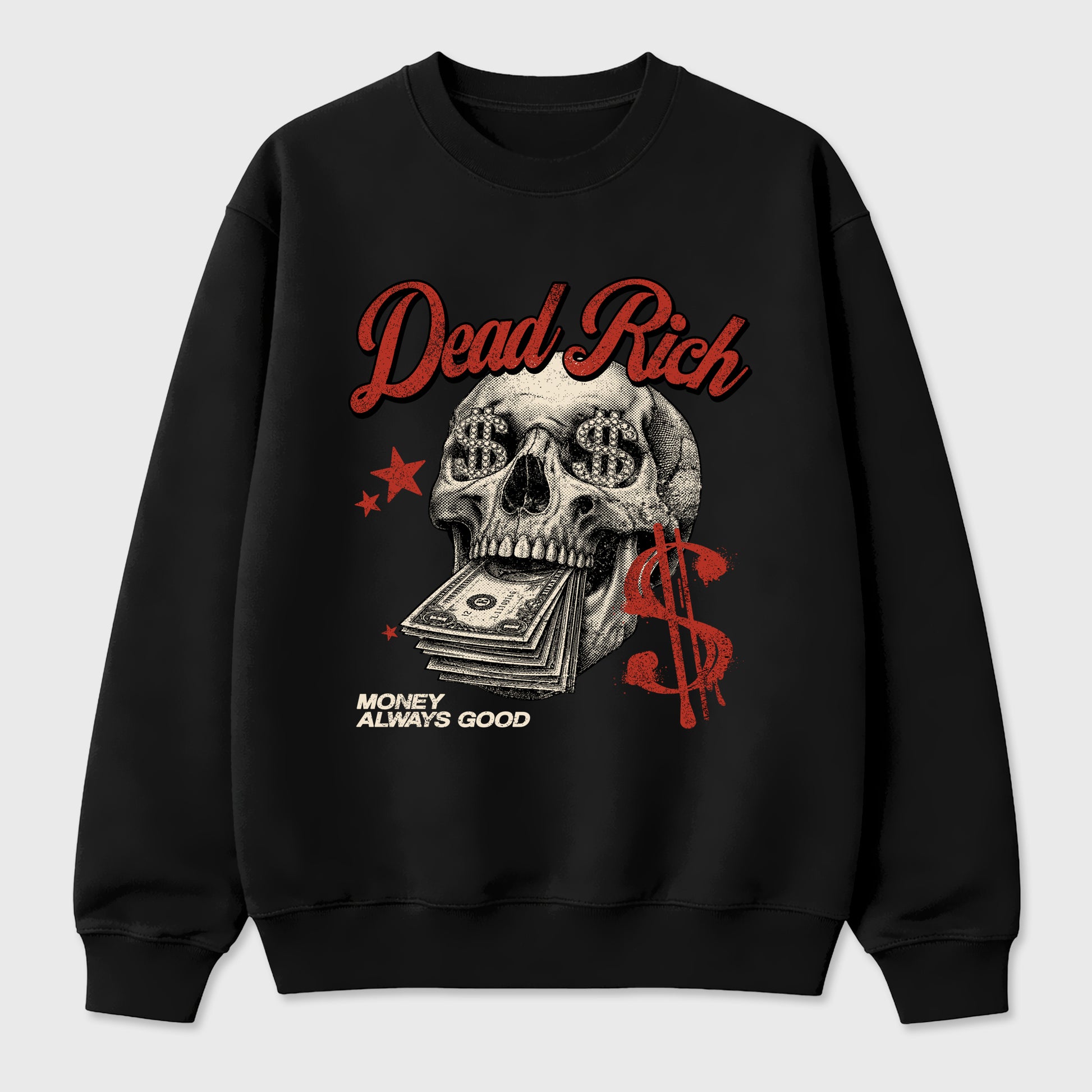 Perfect Sneakerhead Fashion Outfits – Sneaker Tees To Match Air Jordan 4 Brick After Brick Shoes – Dead Rich Graphic Tee Black 2