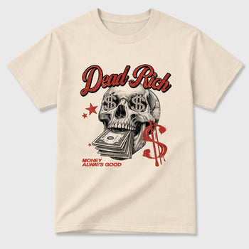 Perfect Sneakerhead Fashion Outfits – Sneaker Tees To Match Air Jordan 4 Brick After Brick Shoes – Dead Rich Graphic Tee Natural 2