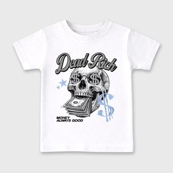 Perfect Sneakerhead Fashion Outfits – Sneaker Tees To Match Air Jordan 5 White Metallic Shoes – Dead Rich Kids Graphic T-Shirt White 2