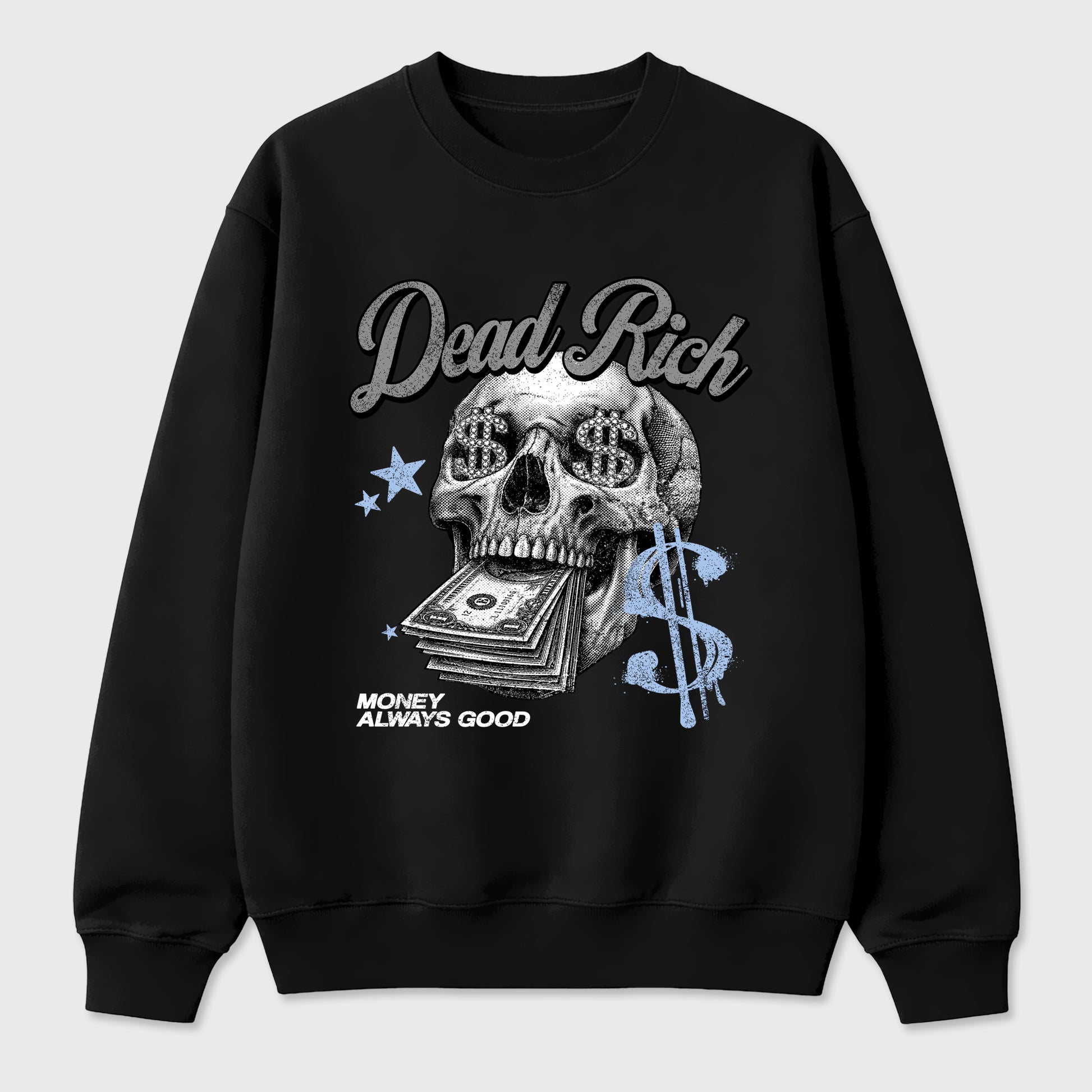 Perfect Sneakerhead Fashion Outfits – Sneaker Tees To Match Air Jordan 5 White Metallic Shoes – Dead Rich Graphic Tee Black 2