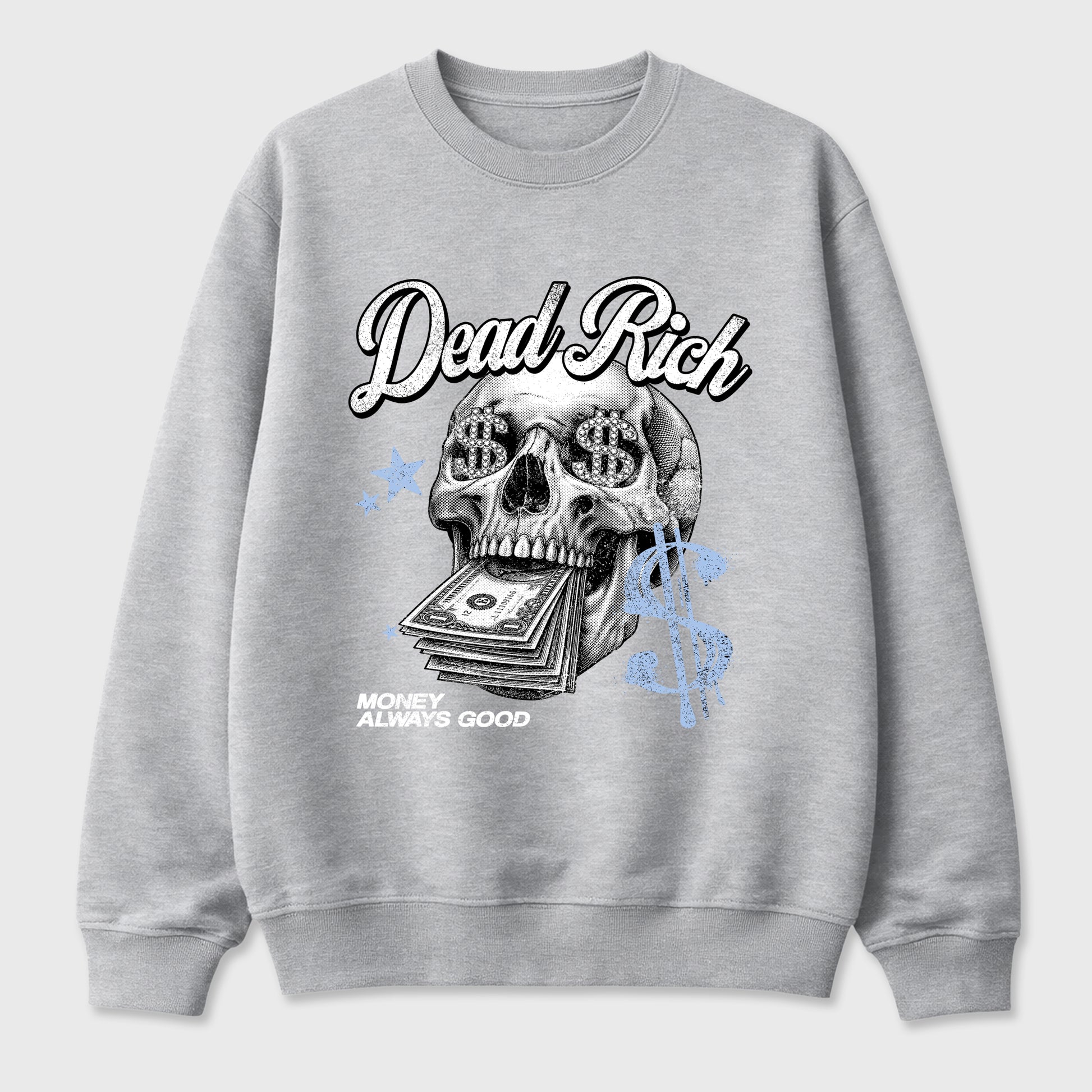 Perfect Sneakerhead Fashion Outfits – Sneaker Tees To Match Air Jordan 5 White Metallic Shoes – Dead Rich Graphic Tee Heather Grey 2