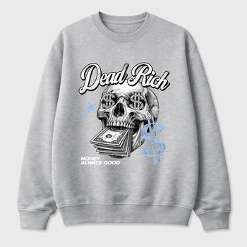 Perfect Sneakerhead Fashion Outfits – Sneaker Tees To Match Air Jordan 5 White Metallic Shoes – Dead Rich Graphic Tee Heather Grey 2