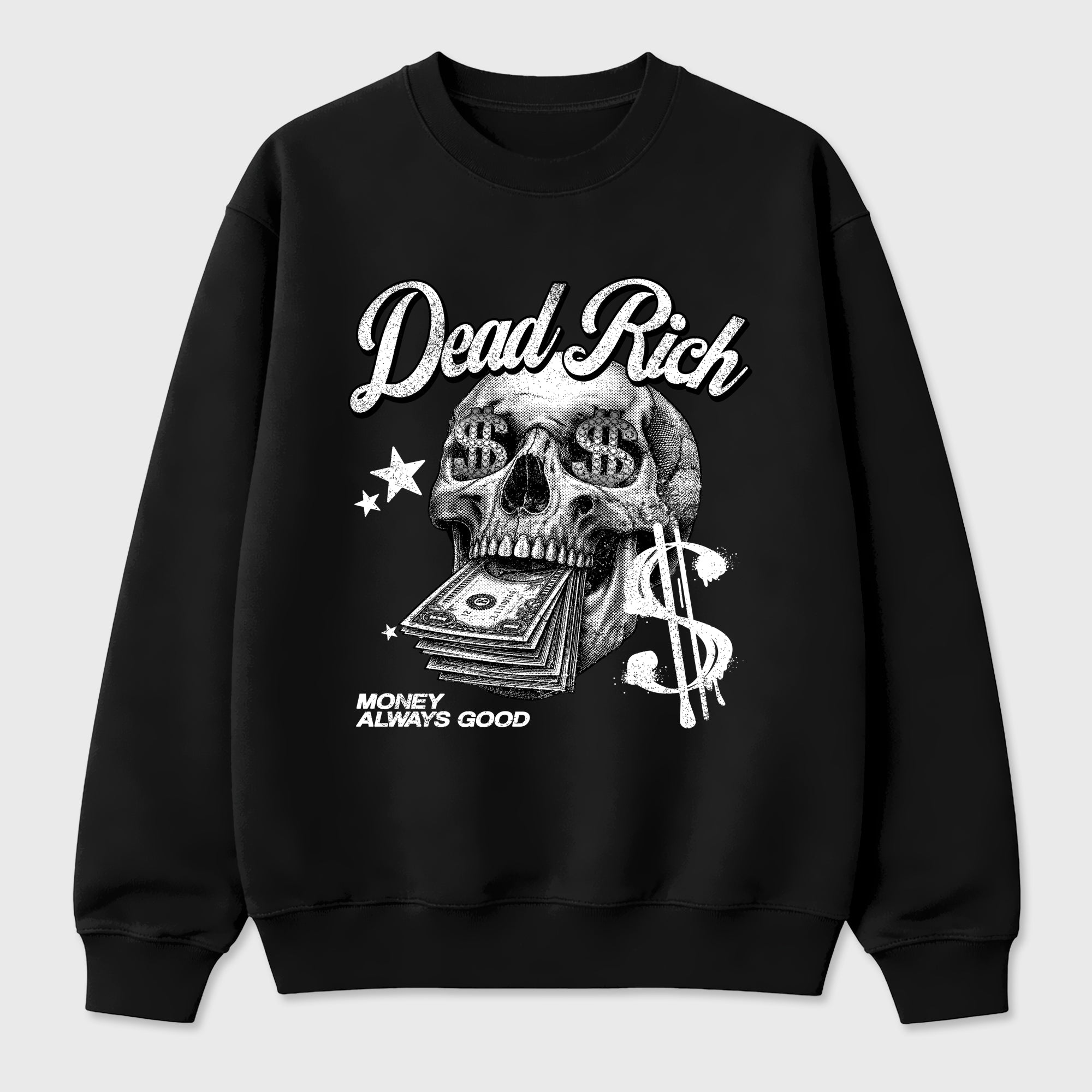 Dead Rich Graphic T-Shirt featuring original streetwear artwork designed to match the Air Jordan 8 Chrome. Black 2 Graphic Tee.