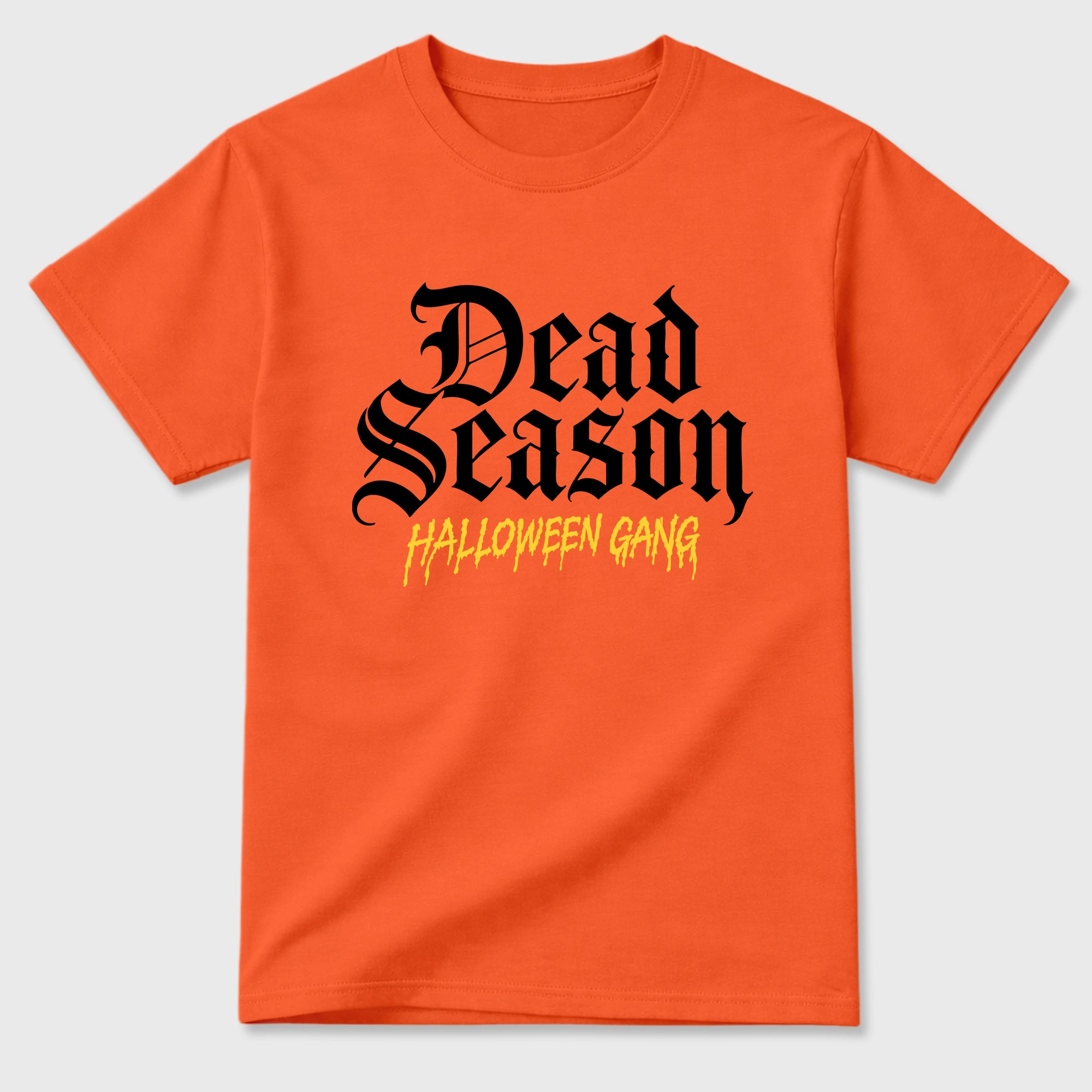 Dead Season Graphic T-Shirt featuring original streetwear artwork designed to match the Halloween. Orange 2 Graphic T-Shirt.