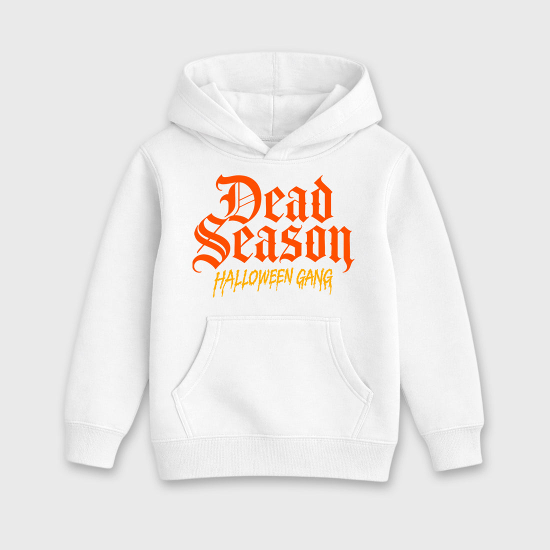 Dead Season Baby & Kids Graphic Hoodie featuring original artwork designed to match the Halloween. White 2 Kids Graphic Sweater.