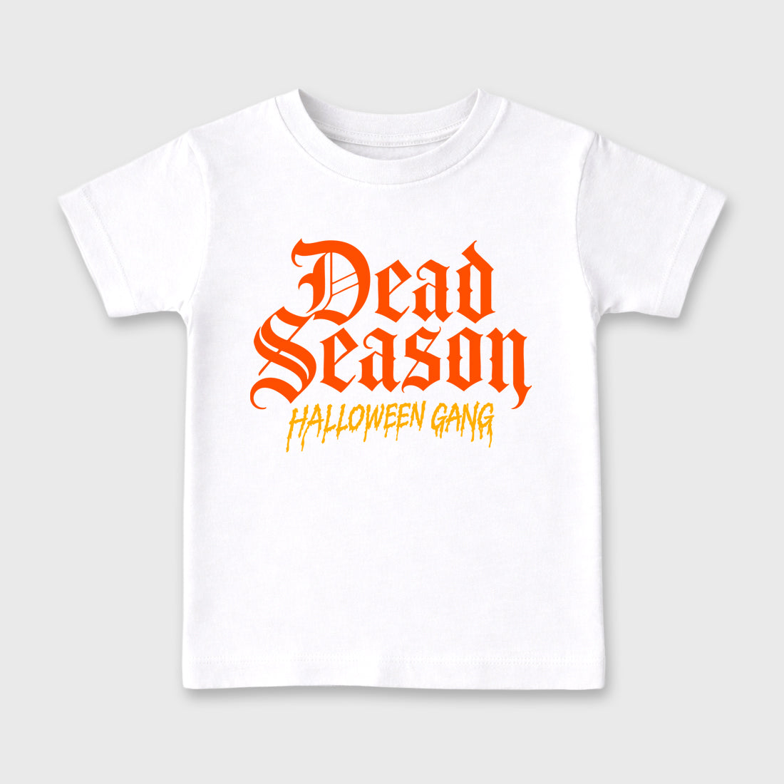 Dead Season Baby & Kids Graphic T-Shirt featuring original artwork designed to match the Halloween. White 2 Kids Graphic Tee.