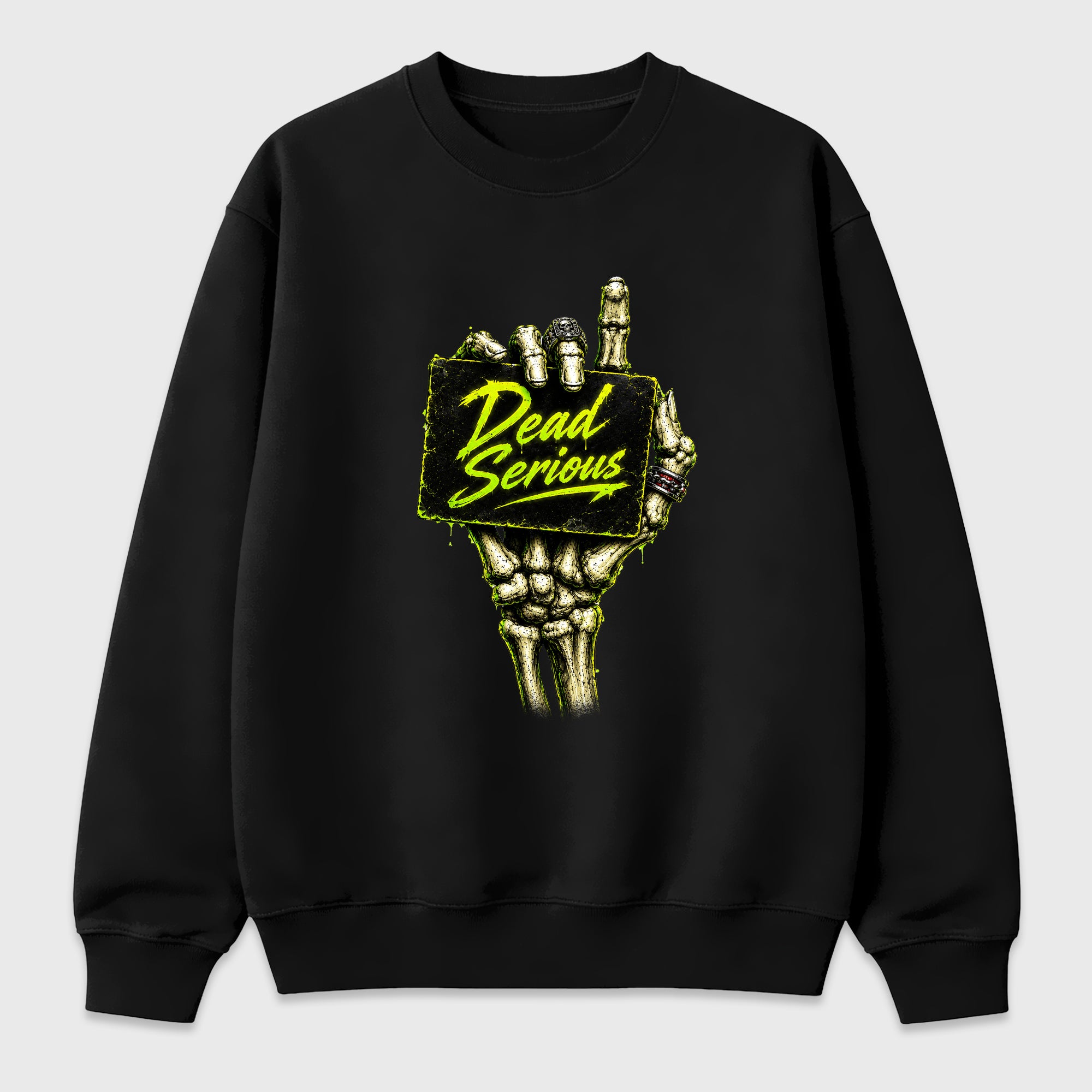 Dead Serious Graphic T-Shirt featuring original streetwear artwork designed to match the Halloween. Black 2 Graphic Tee.