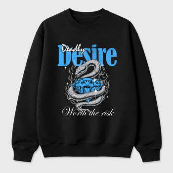 Deadly Desire Graphic T-Shirt sneaker match tee designed for the Air Jordan 5 Black University Blue, featuring coordinated color options for a perfect streetwear match. Black 2 shirt.