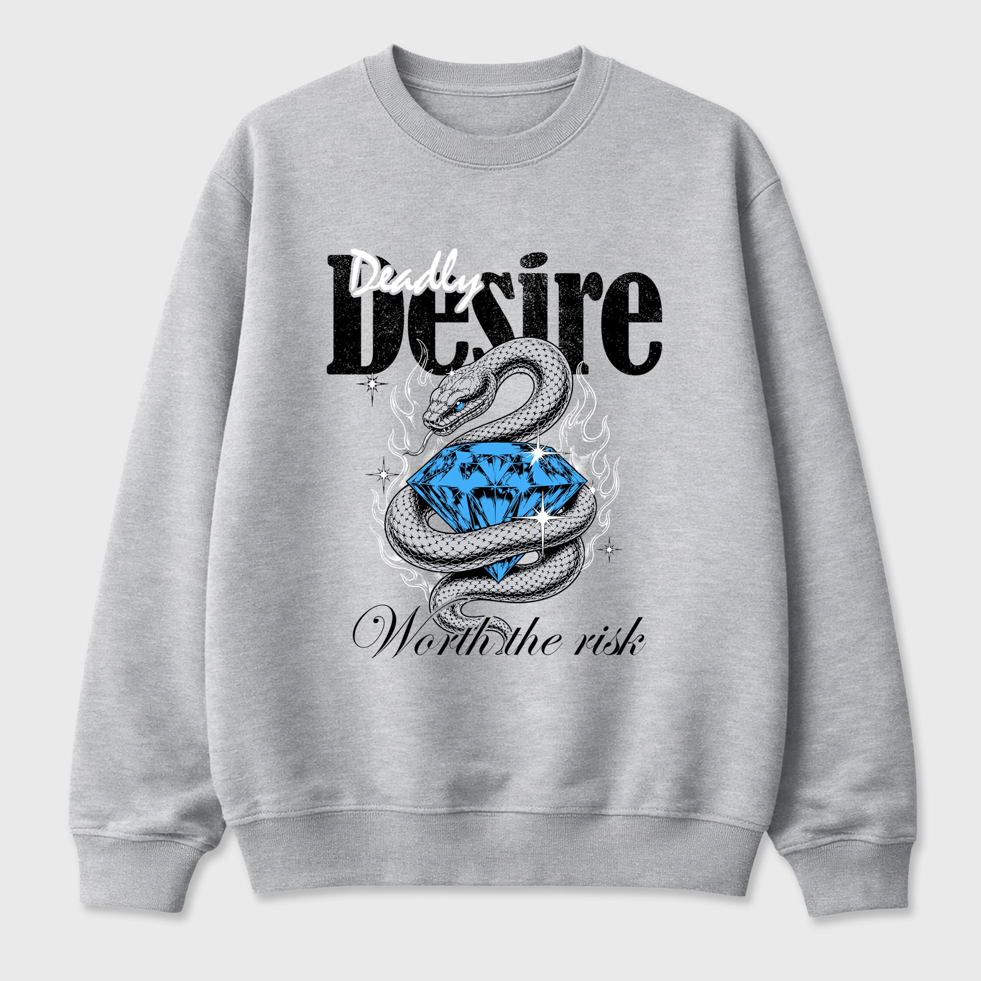 Deadly Desire Graphic T-Shirt sneaker match tee designed for the Air Jordan 5 Black Carolina, featuring coordinated color options for a perfect streetwear match. Heather Grey 2 shirt.