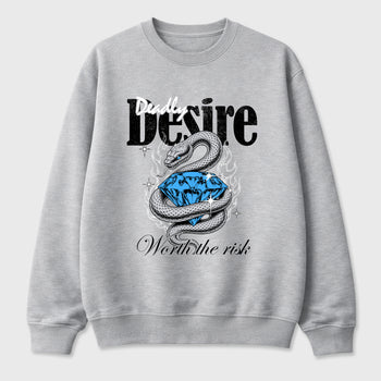Deadly Desire Graphic T-Shirt sneaker match tee designed for the Air Jordan 5 Black University Blue, featuring coordinated color options for a perfect streetwear match. Heather Grey 2 shirt.