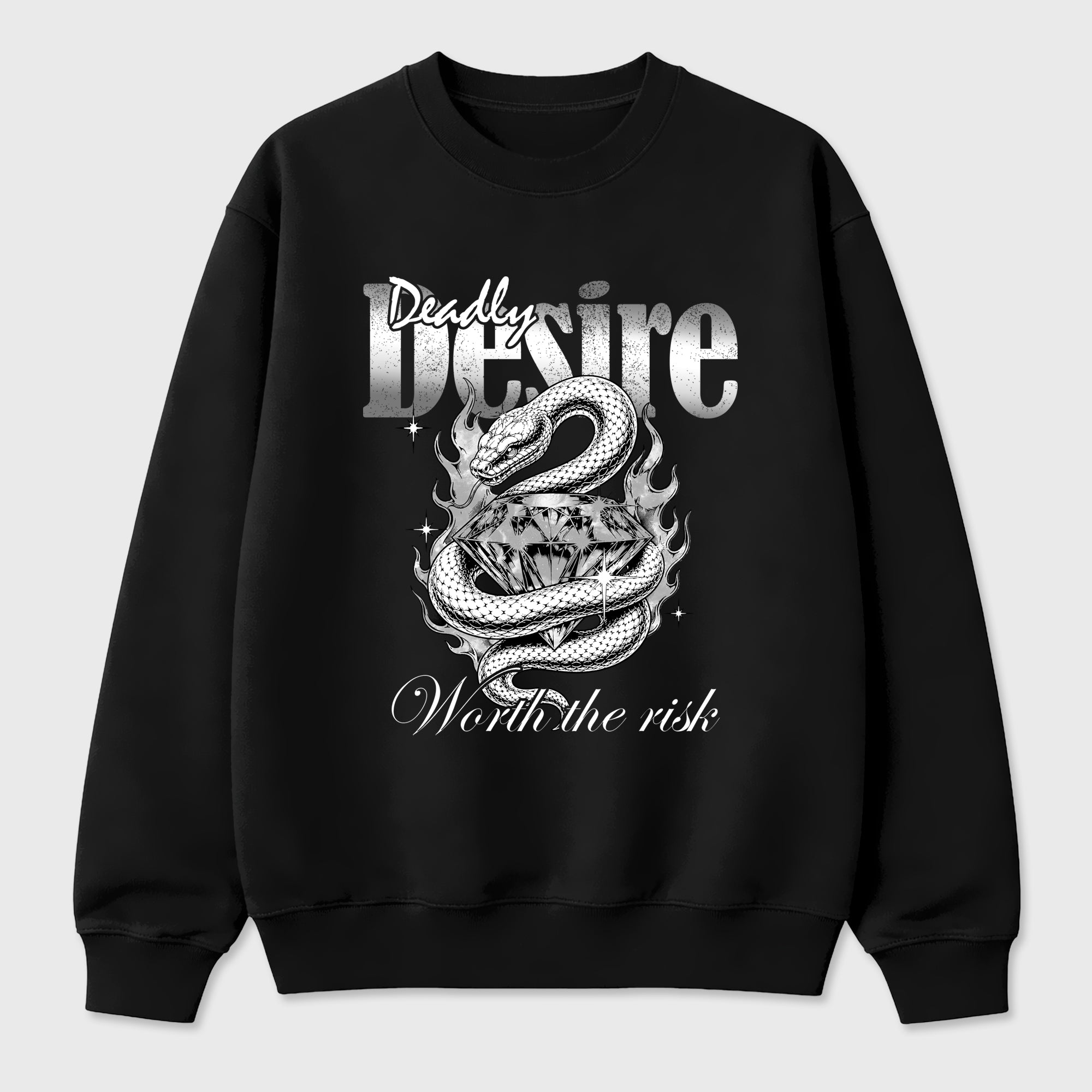 Deadly Desire Graphic T-Shirt featuring original streetwear artwork designed to match the Air Jordan 8 Chrome. Black 2 Graphic Tee.