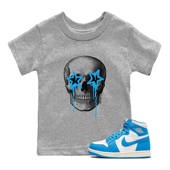 AJ1 UNC Reimagined shirts to match jordans Death Star sneaker match tees Air Jordan 1 UNC Reimagined shirts to match Jordan 1s SNRT Sneaker Tees Youth Baby Heather Grey 1 tee