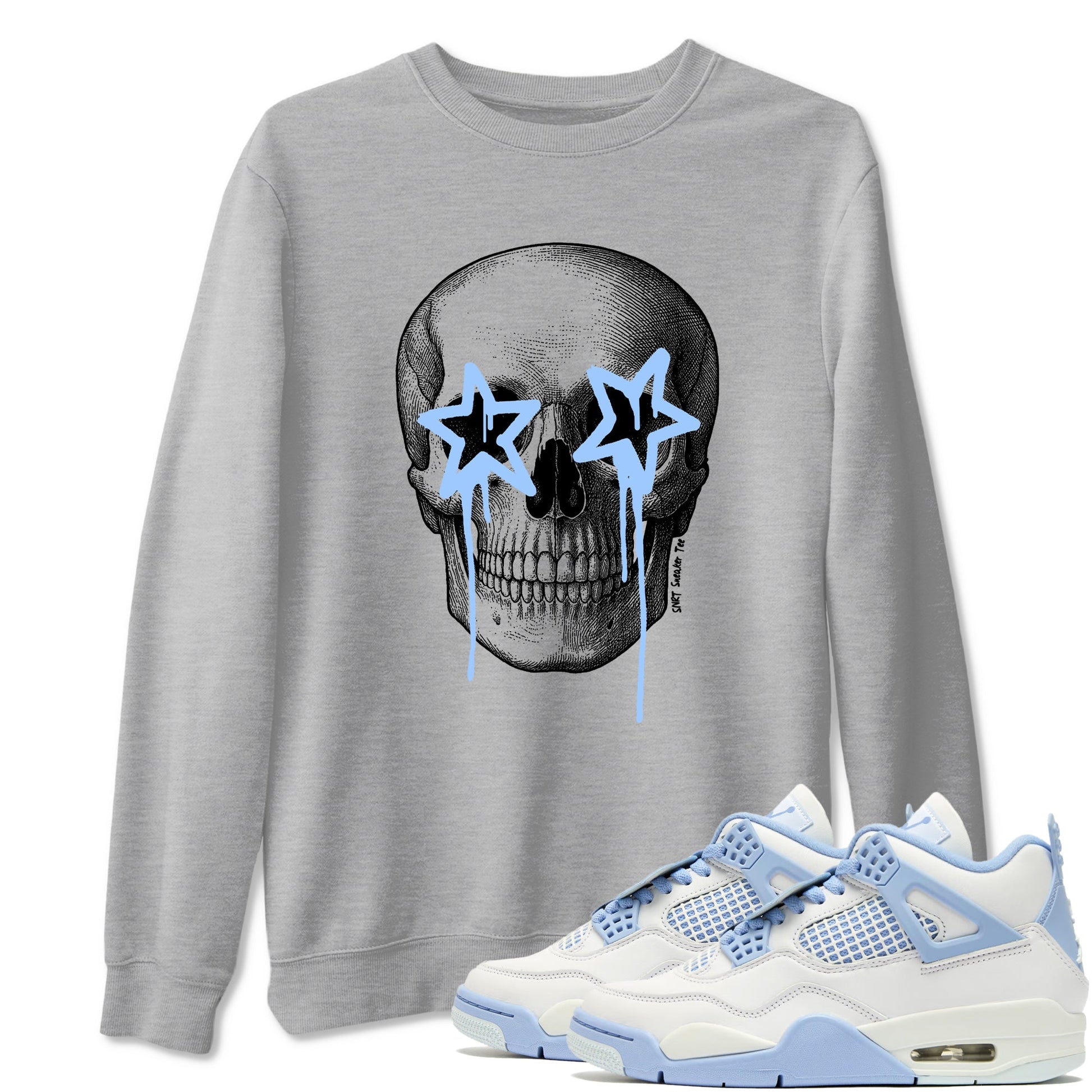 Death Star sneaker match t-shirt styled to complete your fit with the Air Jordan 4 Aluminum sneakers, shown in Heather Grey 1.