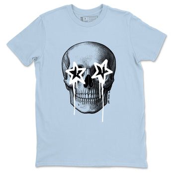 Death Star sneaker match t-shirt styled to complete your fit with the Air Jordan 4 Aluminum sneakers, shown in Light Blue 2.