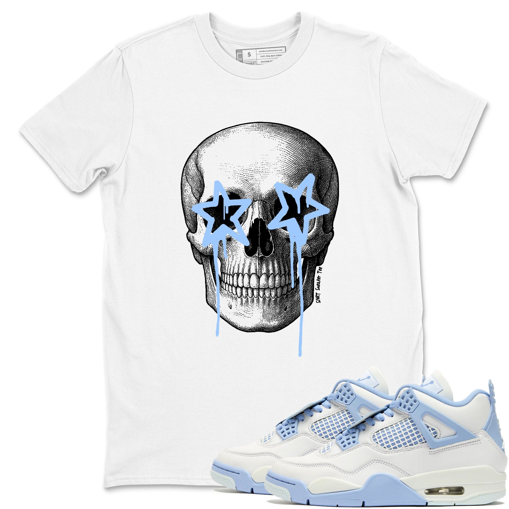 Death Star sneaker match t-shirt styled to complete your fit with the Air Jordan 4 Aluminum sneakers, shown in White 1.