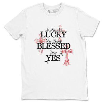 Deeply Blessed sneaker match t-shirt styled to complete your fit with the Air Foamposite Cough Drop sneakers, shown in White 2.