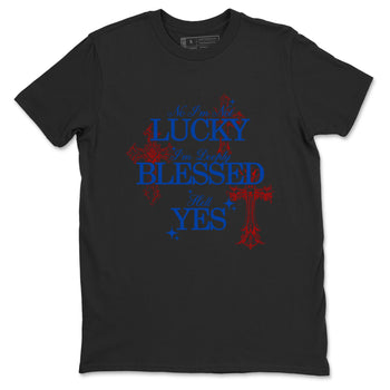 Deeply Blessed sneaker match t-shirt styled to complete your fit with the Air Jordan 4 Rare Air sneakers, shown in Black 2.