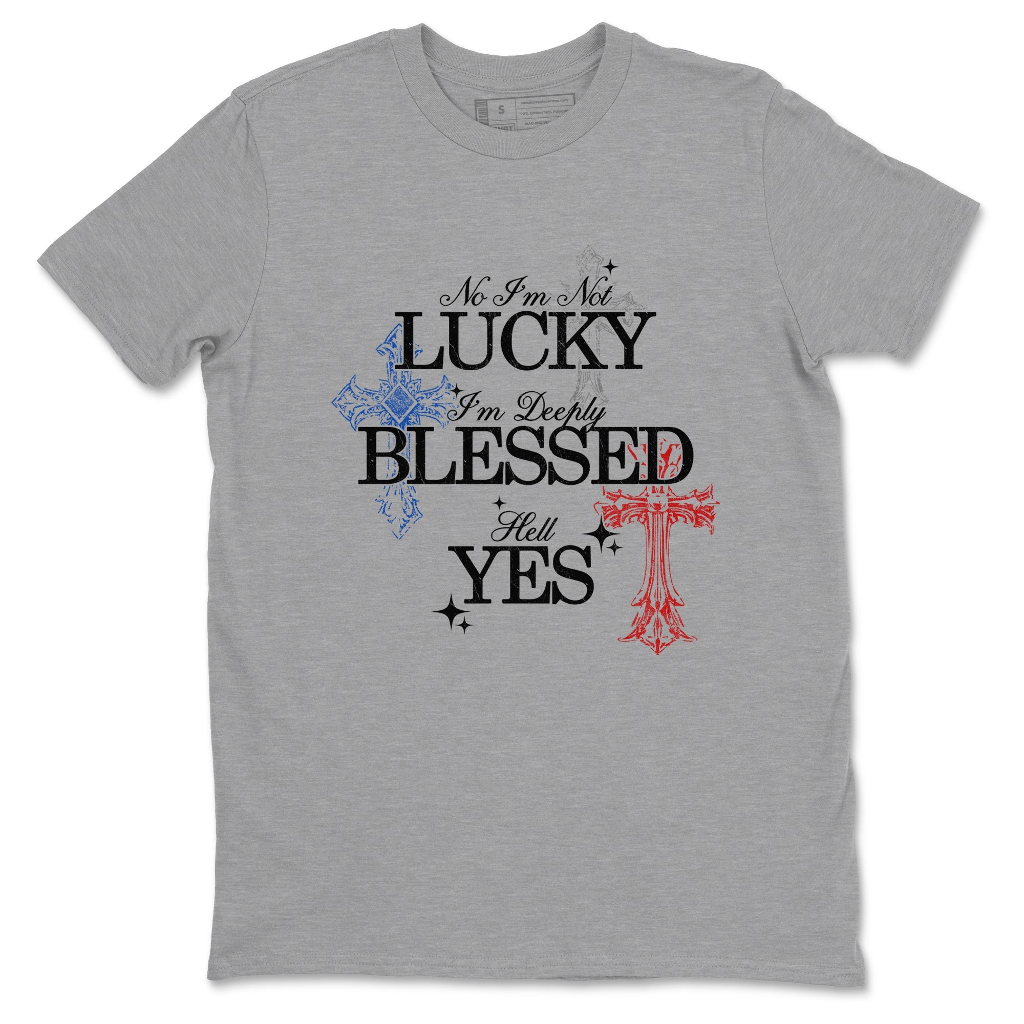 Deeply Blessed sneaker match t-shirt styled to complete your fit with the Air Jordan 4 Rare Air sneakers, shown in Heather Grey 2.