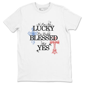 Deeply Blessed sneaker match t-shirt styled to complete your fit with the Air Jordan 4 Rare Air sneakers, shown in White 2.